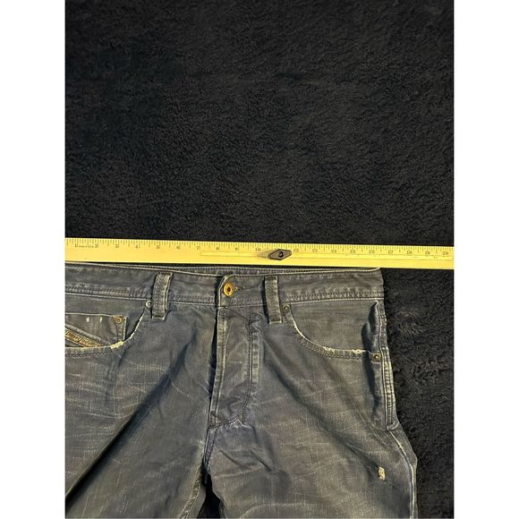 Diesel Larkee Classic Straight Factory Rip Dark Jeans Sz 31x32 B11 - Picture 9 of 12